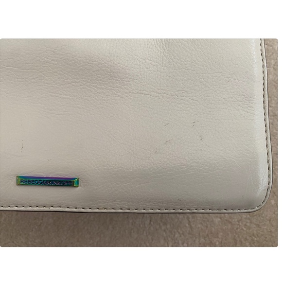 REBECCA MINKOFF WHITE LEATHER CROSSBODY / SHOULDER BAG WITH RAINBOW HARDWARE - Picture 14 of 16